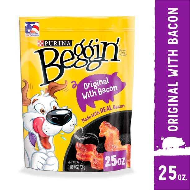 Purina Beggin' Strips Dog Treats, Original With Bacon, 25 oz. Pouch